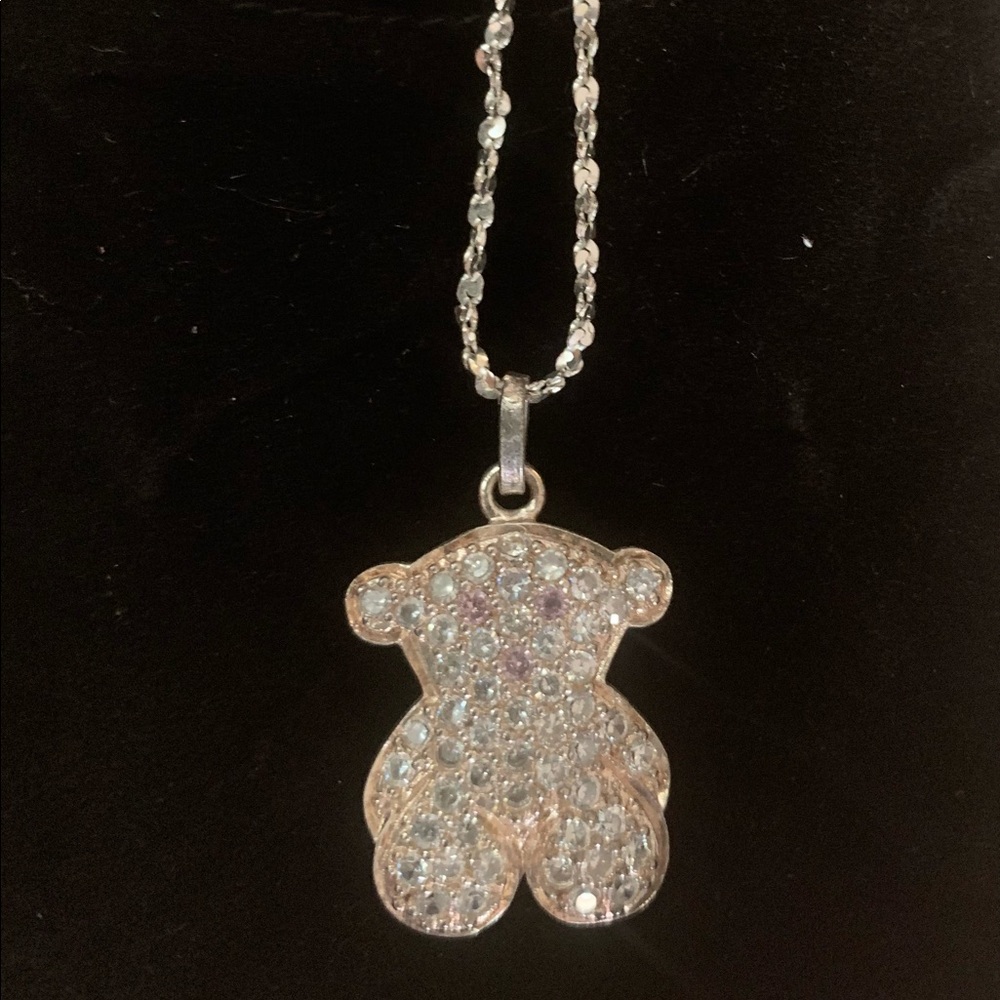 TOUS rhinestone silver teddy bear (pendant only) - Picture 5 of 5